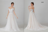 Hannah's - Romantic Off Shoulder A Line Ivory/Nude- 3303